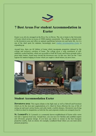 7 best areas for studentaccommodation in exeter