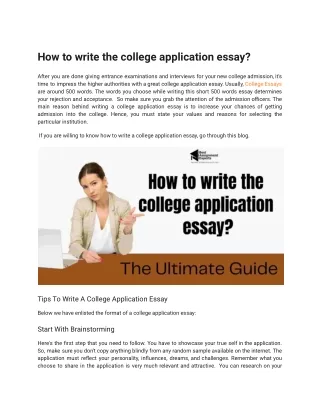 How to write the college application essay?