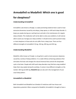 Armodafinil vs Modafinil- Which one is good for sleepiness (1)
