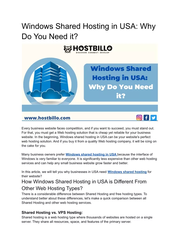 windows shared hosting in usa why do you need it