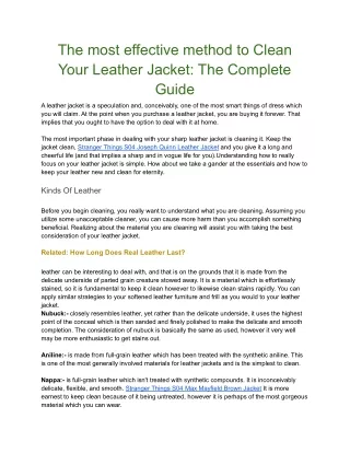 the most effective method to clean your leather