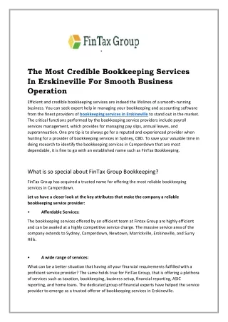 Best Bookkeeping Services In Erskineville