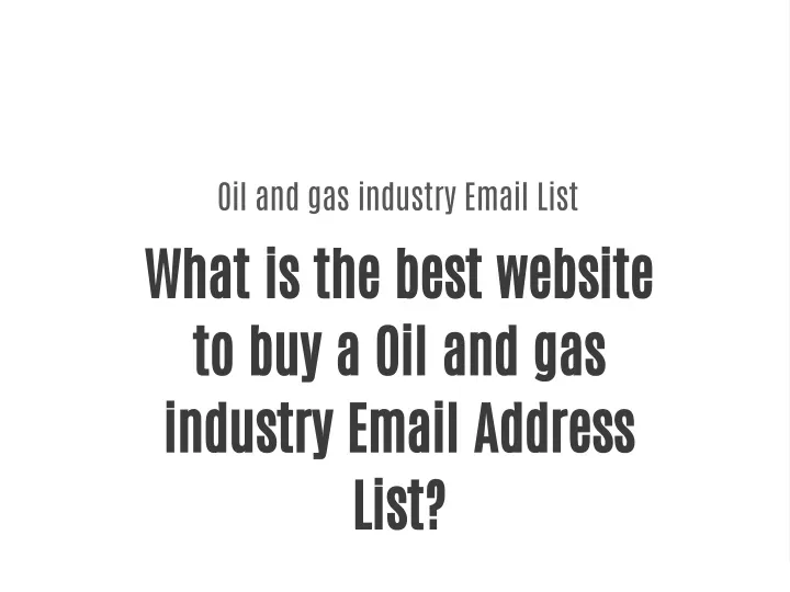oil and gas industry email list