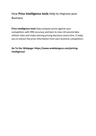 How Price intelligence tools Help to Improve your Business