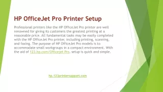 HP OfficeJet Pro PrinteSetup