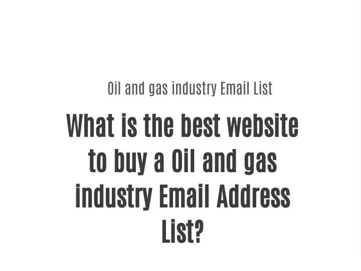 oil and gas industry email list