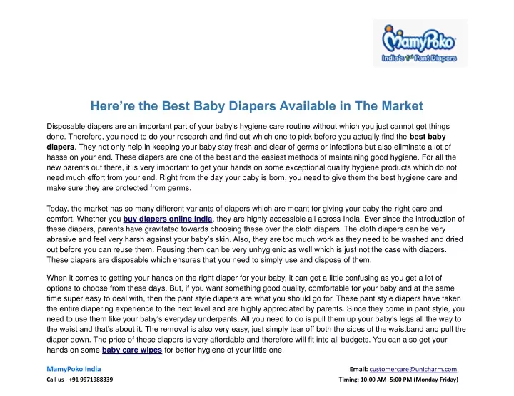 here re the best baby diapers available