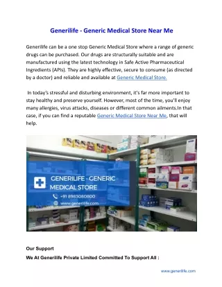 generilife generic medical store near me