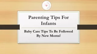 Parenting Tips For Infants