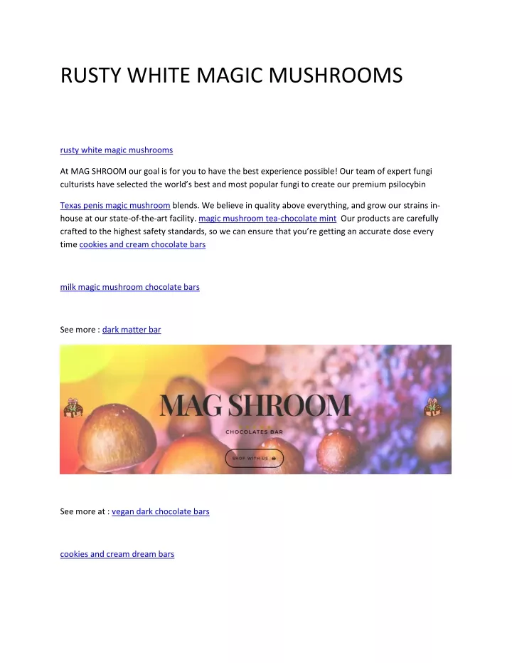 rusty white magic mushrooms