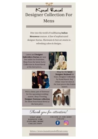 Designer Embroidery Kurtas For Men At Kunal Rawal