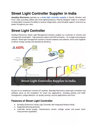 Street Light Controller Supplier in India.