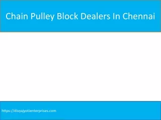 chain pulley block dealers in chennai