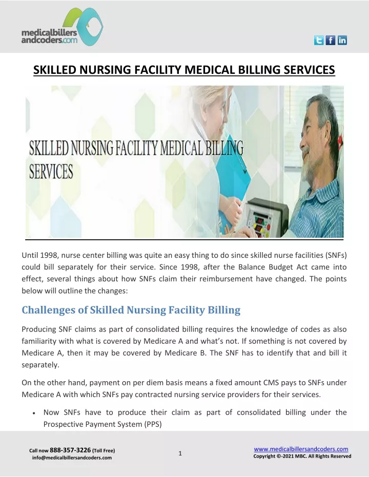 skilled nursing facility medical billing services