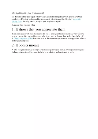 why should you give your employees a gift
