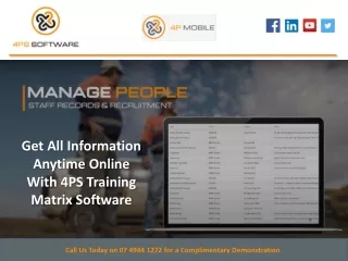 Get All Information Anytime Online With 4PS Training Matrix Software