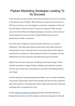 Flipkart Marketing Strategies Leading To Its Success (1)