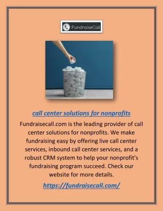 Call Center Solutions for Nonprofits | Fundraisecall.com