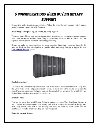 5 considerations when buying netapp