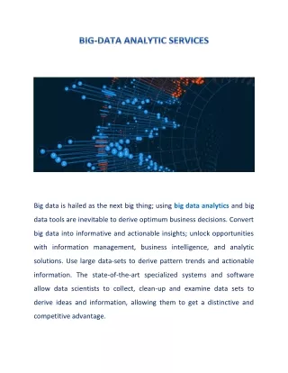 Big data analytics services in Trivandrum