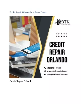 credit repair orlando for a better future