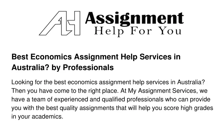 best economics assignment help services in australia by professionals