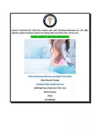 Sciatica Treatment  Shivaphysicaltherapy.com
