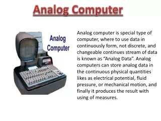 Analog Computer: Definition, Examples, Types, Characteristics, and Advantages!!