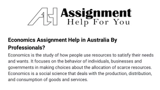 economics assignment help in australia