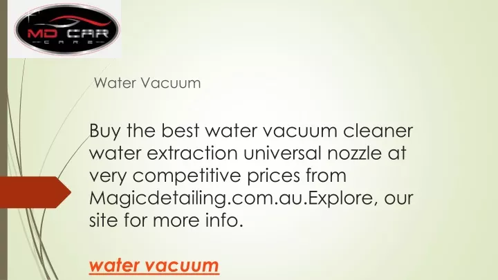 water vacuum