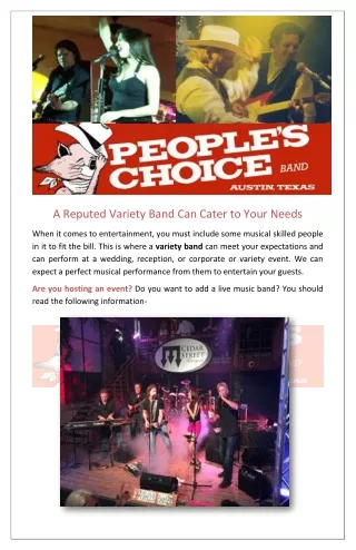A Reputed Variety Band Can Cater to Your Needs