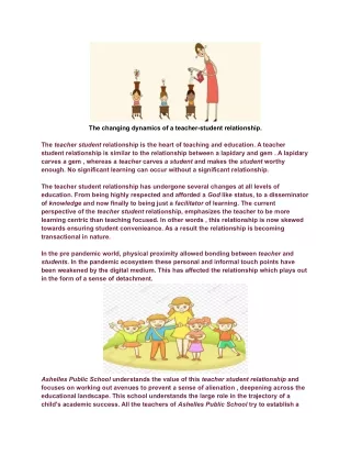 the changing dynamics of a teacher student