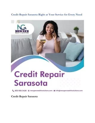 Credit Repair Sarasota Right at Your Service for Every Need