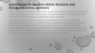 quickbooks crash com error reasons and troubleshooting methods