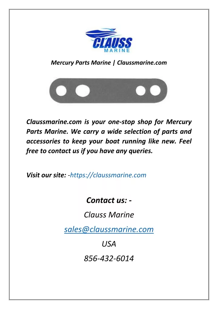 mercury parts marine claussmarine com