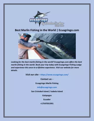 Best Marlin Fishing in the World