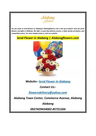 Send Flower in Alabang  Alabangflowers.com