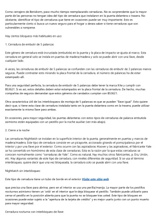Trucos y consejos de cerrajería de Cerrajeros Benidorm