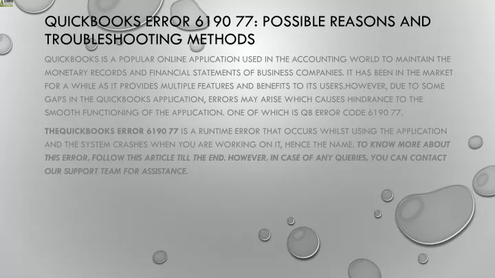 quickbooks error 6190 77 possible reasons and troubleshooting methods