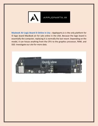 Macbook Air Logic Board I3 Online in Usa  Appleparts.io