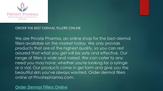 Order the Best Dermal Fillers Online  Privatepharma.com