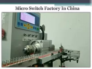 Micro Switch Factory In China