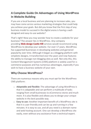 Web design Castle Hill
