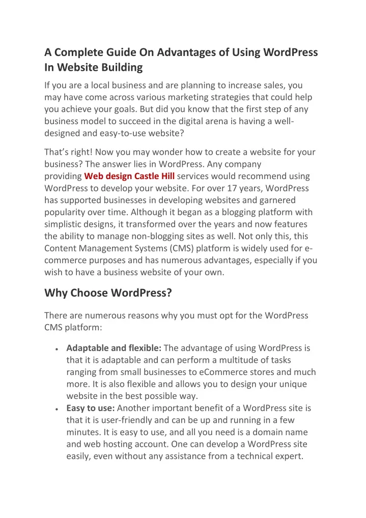 a complete guide on advantages of using wordpress