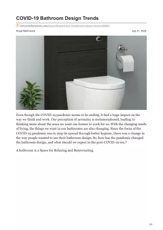 covid 19 bathroom design trends
