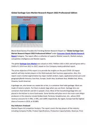 global garbage cans market research report 2022