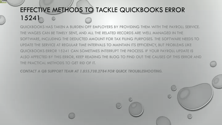 effective methods to tackle quickbooks error 15241