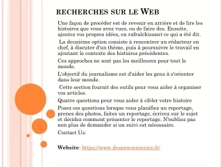 recherches sur le web