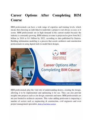 Career Options After Completing BIM Course