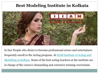 Best Modeling Institute in Kolkata